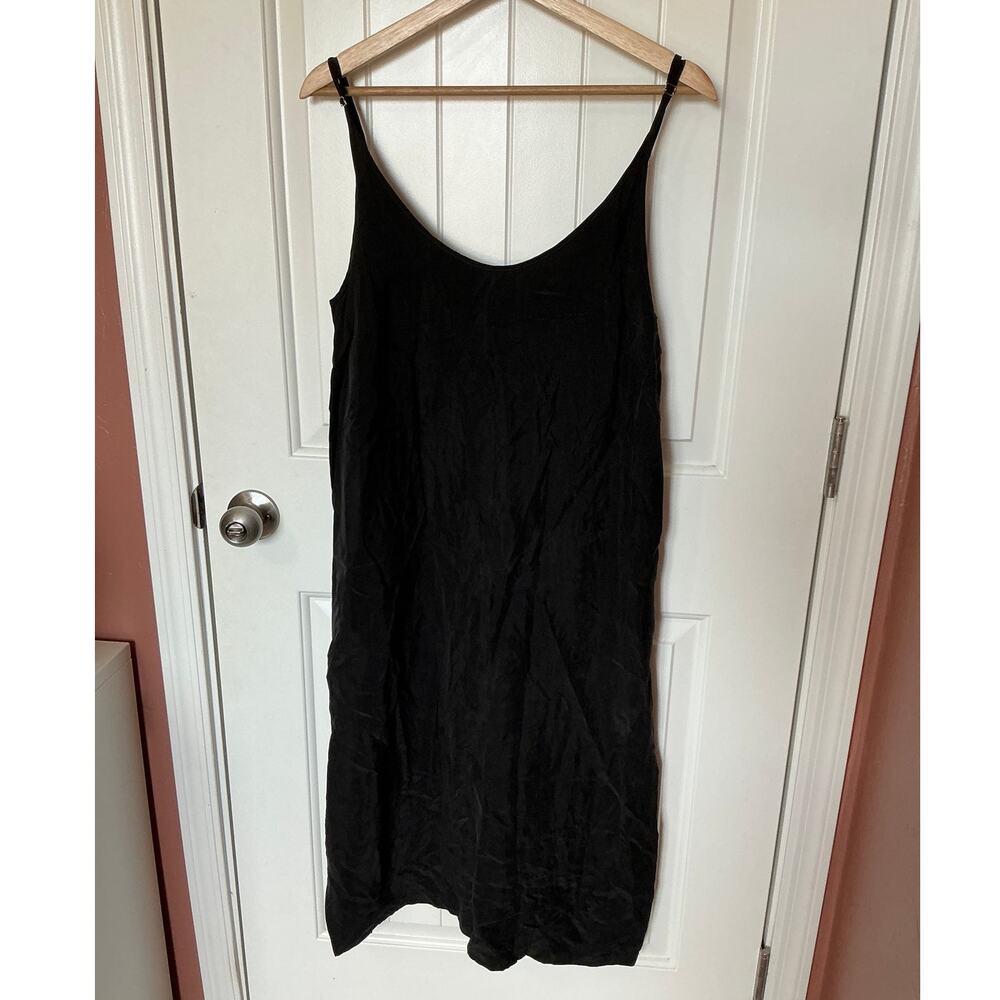 Margo Paige Washable Silk Midi Dress Medium/Large Black